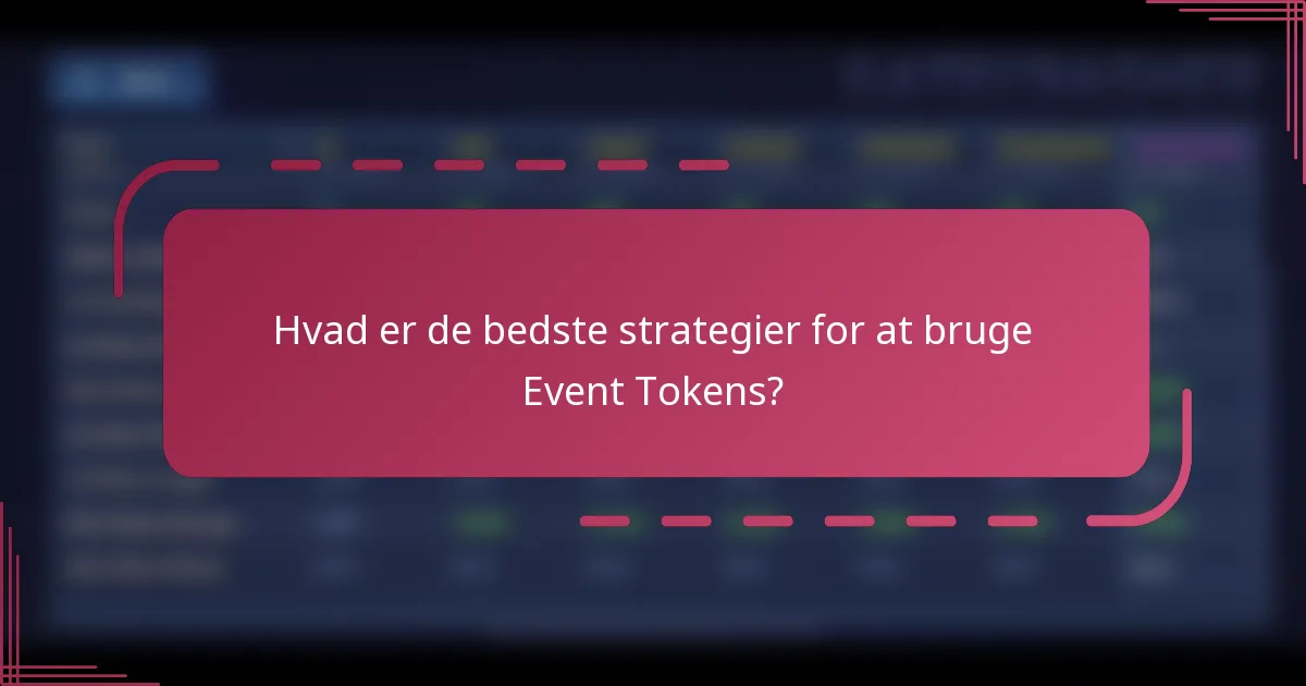 Hvad er de bedste strategier for at bruge Event Tokens?