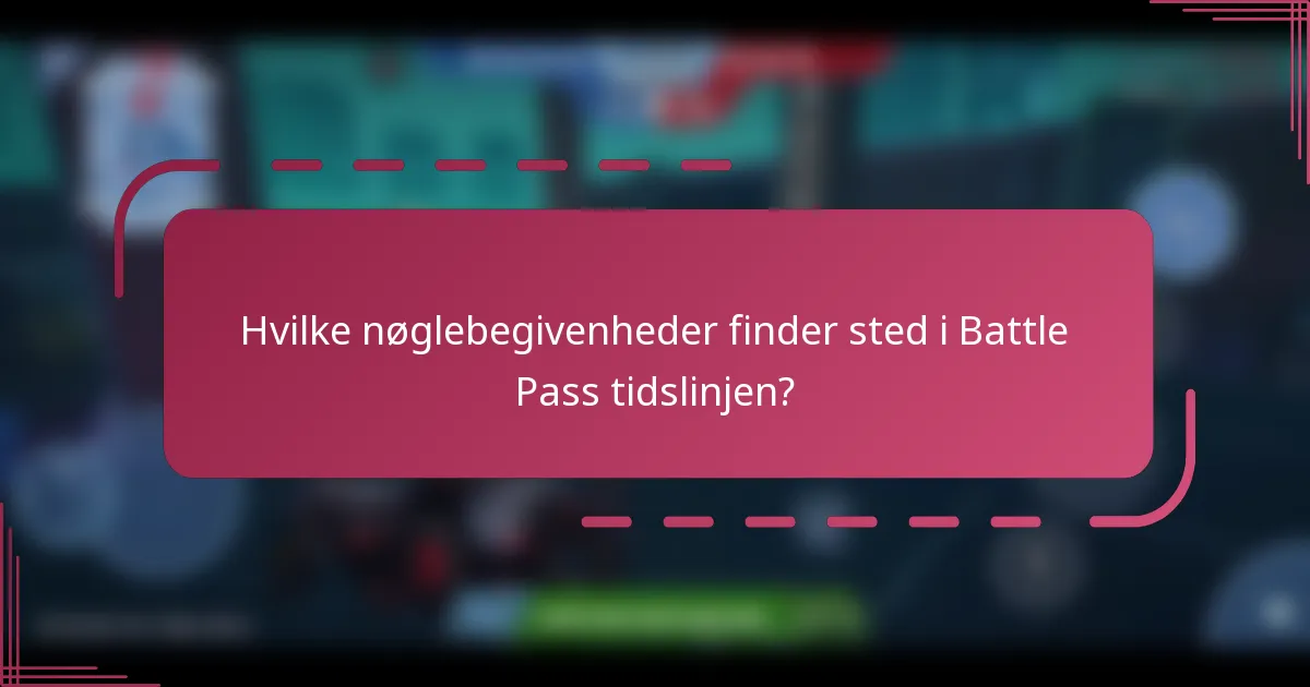 Hvilke nøglebegivenheder finder sted i Battle Pass tidslinjen?